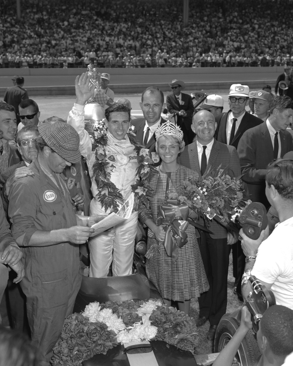 #OnThisDay in 1936 - Jim Clark is born in Kilmany, Scotland.

Hugely popular in his time, Clark dominated the 1965 #Indy500. He led 190 of 200 laps en route to the first race win for a rear-engined car at Indianapolis.