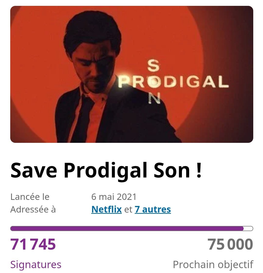 Just a friendly reminder to sign the petition if you haven't already and share it!
#SaveProdigalSon #ProdigalSon       
We are currently at 71,745 signatures 🥳
Next step 71,8k!
change.org/p/save-prodiga…