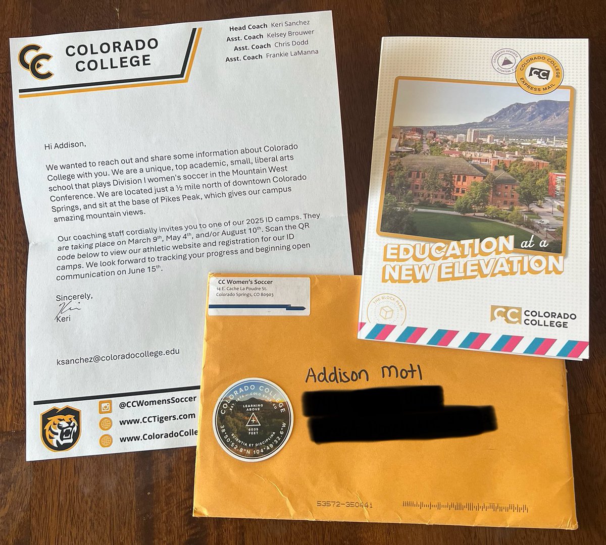 Thank you so much <a href="/CCWSoccer/">CC Women's Soccer</a> for the mail!