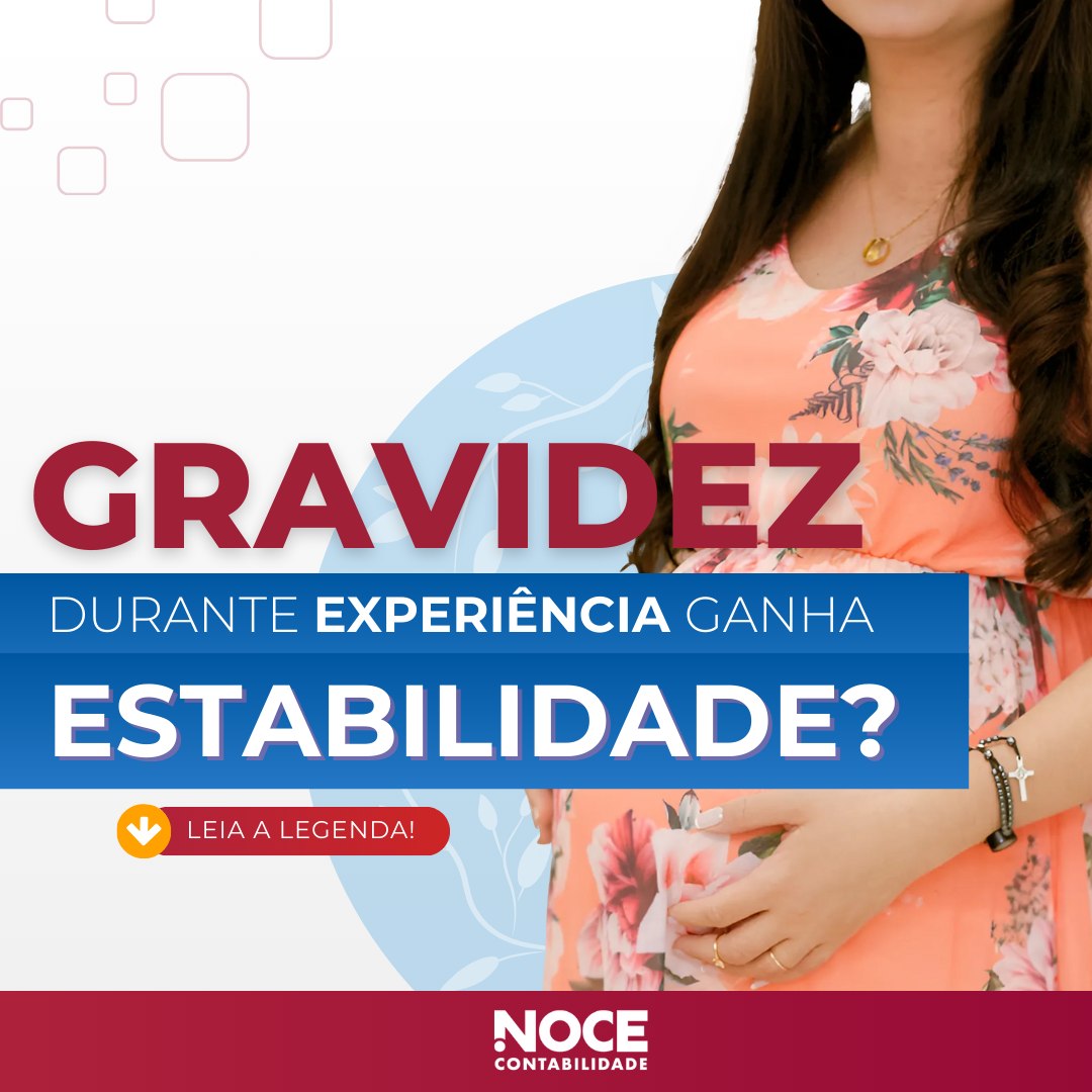 NoceContabil's tweet image. A legislação garante que a  estabilidade vai desde a confirmação da gravidez até 5 meses após o  parto.

Caso  você tenha uma funcionária grávida no contrato de experiência, fique  atento à obrigatoriedade de manter o emprego durante a estabilidade.