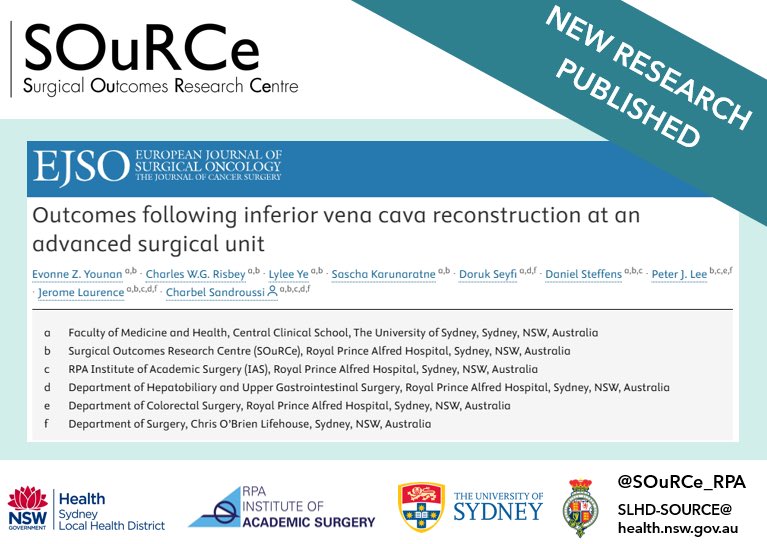 SOuRCe (@source_rpa) on Twitter photo New publication from our UGI and RPS Research Teams evaluating the impact of surgical approaches to IVC reconstruction on oncological, post-op and survival outcomes. Read more at: DOI 10.1016/j.ejso.2025.109740
#IVC #Surgery #UGI #RPS
<a href="/ejsotweets/">European Journal of Surgical Oncology</a> <a href="/SydneyLHD/">Sydney Local Health District</a> New publication from our UGI and RPS Research Teams evaluating the impact of surgical approaches to IVC reconstruction on oncological, post-op and survival outcomes. Read more at: DOI 10.1016/j.ejso.2025.109740
#IVC #Surgery #UGI #RPS
<a href="/ejsotweets/">European Journal of Surgical Oncology</a> <a href="/SydneyLHD/">Sydney Local Health District</a>