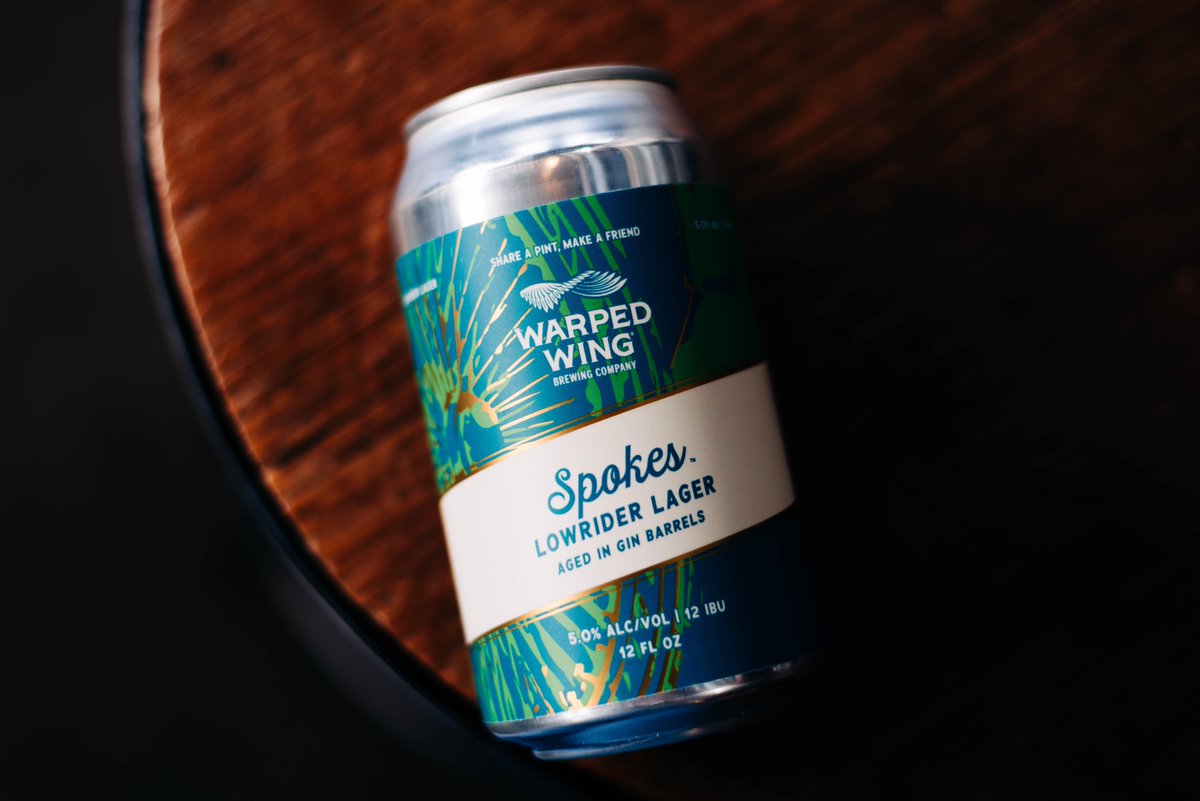 Skatin’ on #Dayton rims 🛞🛞🛞

Super limited drop... Spokes Lowrider Lager aged in gin barrels just rolled in on tap &amp; in fresh 6pks! Grab yours today 🍻

5.0% ABV | 12 IBU | $10.99 6pk cans

#warpedwing #staywarped #shareapintmakeafriend #ohio #dayton #daytonohio