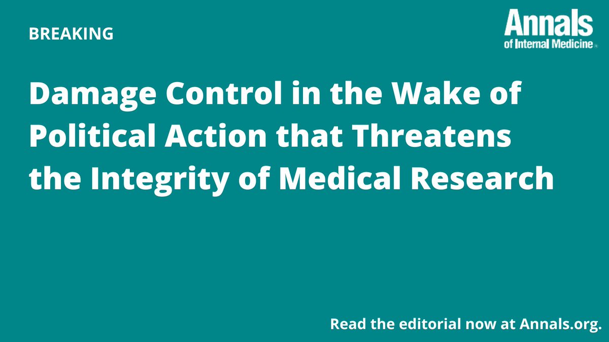 Annals of Int Med (@annalsofim) on Twitter photo Find out how the editors of Annals of Internal Medicine are doing Damage Control in the Wake of Political Action that Threatens the Integrity of Medical Research. Read full text now: bit.ly/43k6st6 #MedTwitter #MedPolitics <a href="/CLaineMD/">Christine Laine</a> <a href="/wee_christina/">Christina Wee</a> <a href="/vineet_chopra/">Vineet Chopra</a> Find out how the editors of Annals of Internal Medicine are doing Damage Control in the Wake of Political Action that Threatens the Integrity of Medical Research. Read full text now: bit.ly/43k6st6 #MedTwitter #MedPolitics <a href="/CLaineMD/">Christine Laine</a> <a href="/wee_christina/">Christina Wee</a> <a href="/vineet_chopra/">Vineet Chopra</a>