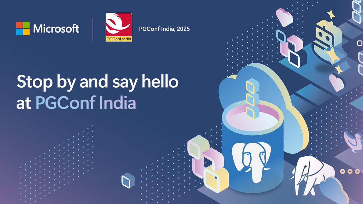 Azure Database for PostgreSQL (@azuredbpostgres) on Twitter photo ๐Come see our ๐#PostgreSQL experts at <a href="/PGConfIndia/">PostgreSQL India</a> 2025โand get some cool swag!๐งฆ๐ ๐Come see our ๐#PostgreSQL experts at <a href="/PGConfIndia/">PostgreSQL India</a> 2025โand get some cool swag!๐งฆ๐