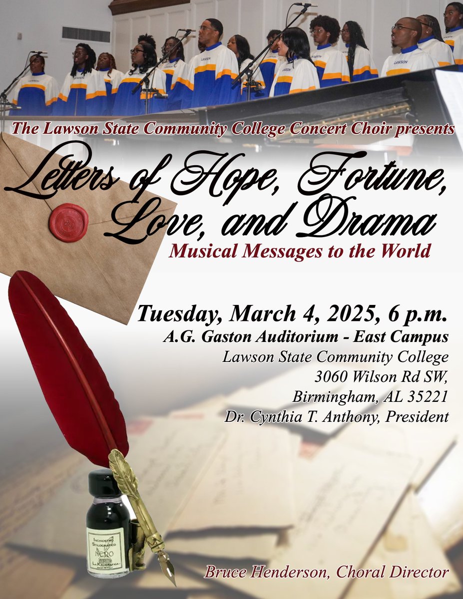 The countdown is on to a concert you don't want to miss. The big show is happening in roughly 24 hours. We hope to see your face in the place at the "Letters of Hope, Fortune, Love and Drama" concert. For more information: lawsonstate.edu