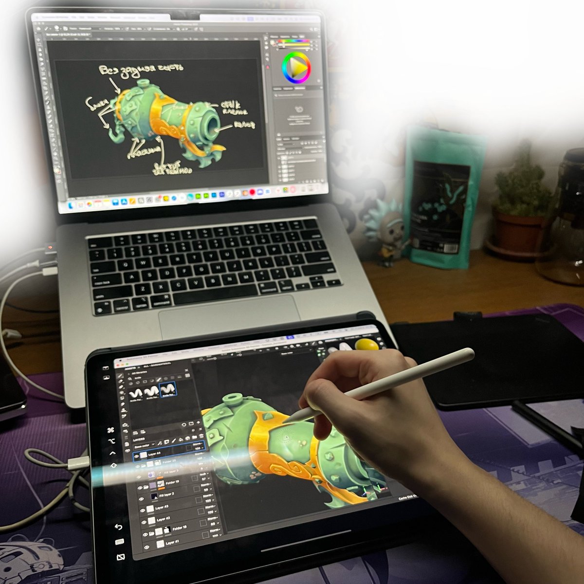 skiritoss's tweet image. Hey everyone! The other day, I tried using my iPad as a screen graphics tablet paired with a MacBook. As expected, the experience was disappointing—there’s no button on the stylus, and overall, it just wasn’t very comfortable to work with.😅
#3D