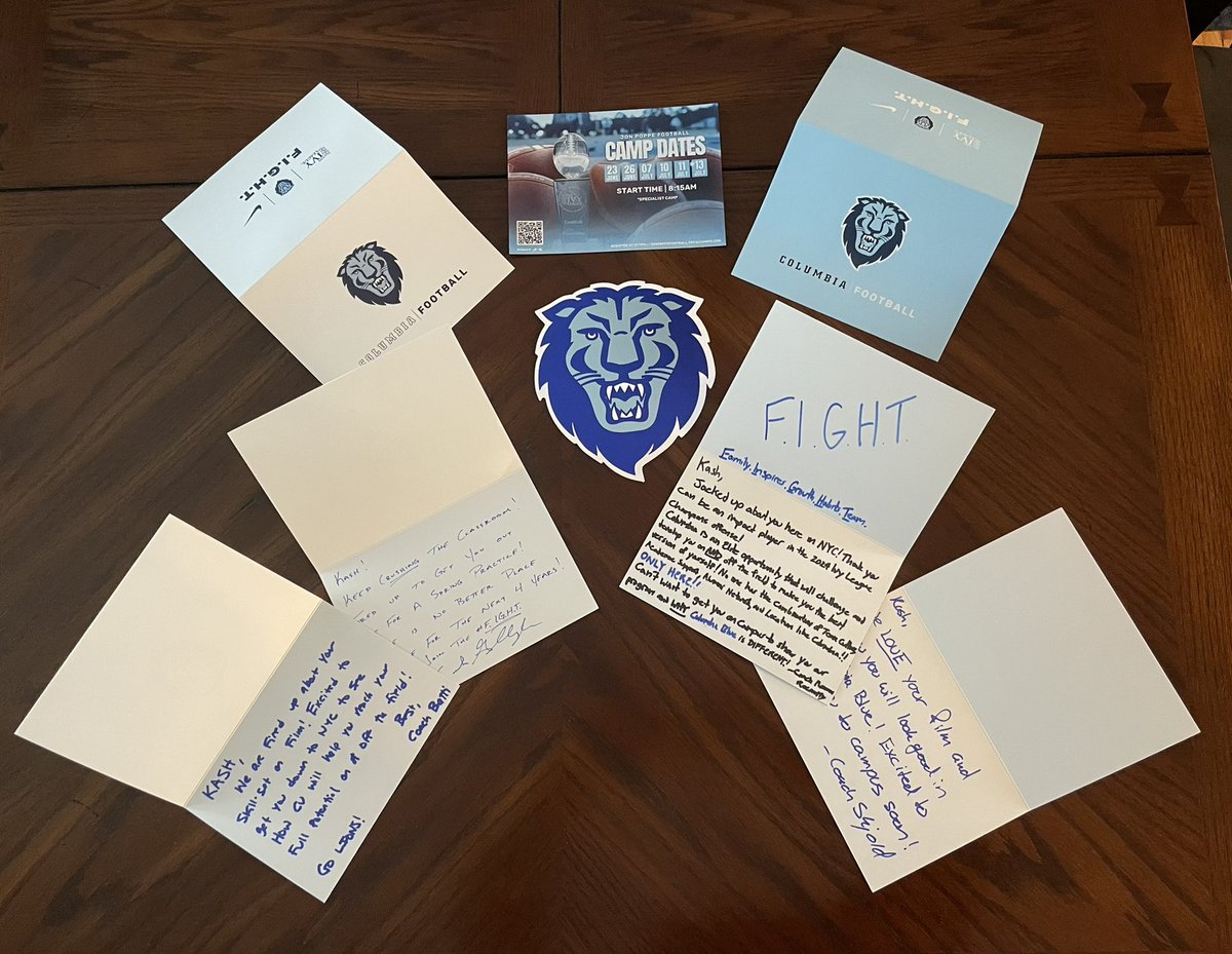 Kash Kelly ✝︎ (@kash13kelly) on Twitter photo Appreciate the love from <a href="/CULionsFB/">Columbia Football</a>
<a href="/CoachManion_/">Joe Manion</a> <a href="/CoachAJG/">AJ Gallagher</a> <a href="/Coach_Poppe/">Jonathan Poppe</a> <a href="/ScottyPrince10/">Scott Prince</a> Appreciate the love from <a href="/CULionsFB/">Columbia Football</a>
<a href="/CoachManion_/">Joe Manion</a> <a href="/CoachAJG/">AJ Gallagher</a> <a href="/Coach_Poppe/">Jonathan Poppe</a> <a href="/ScottyPrince10/">Scott Prince</a>