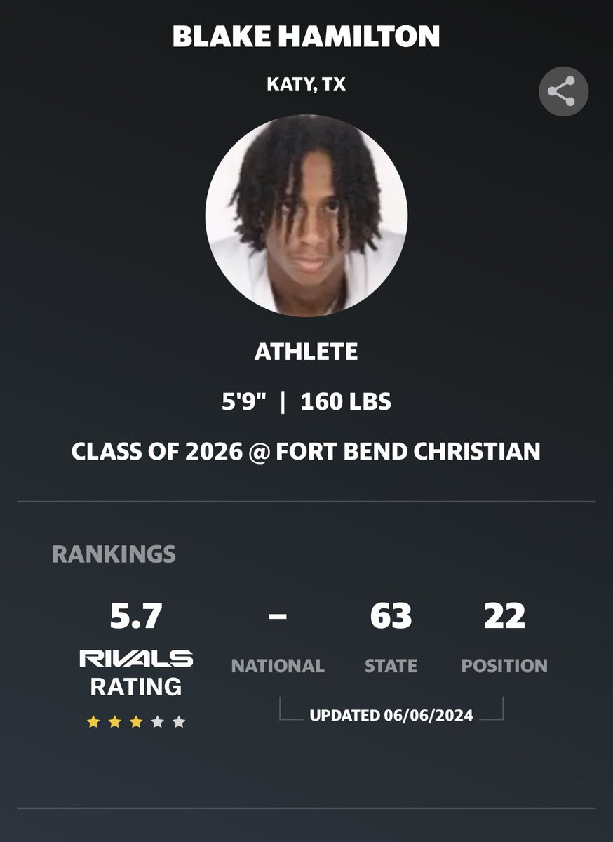 Truly blessed to be recognized as a <a href="/Rivals/">Rivals</a>  3 star ⭐️⭐️⭐️. Only up from here!