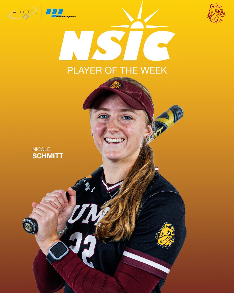 .<a href="/UMD_Softball/">Bulldog Softball</a>'s Nicole Schmitt Rewarded NSIC Player of the Week Honors for the Second Time this Season.

More: umdbulldogs.com/news/2025/3/3/…