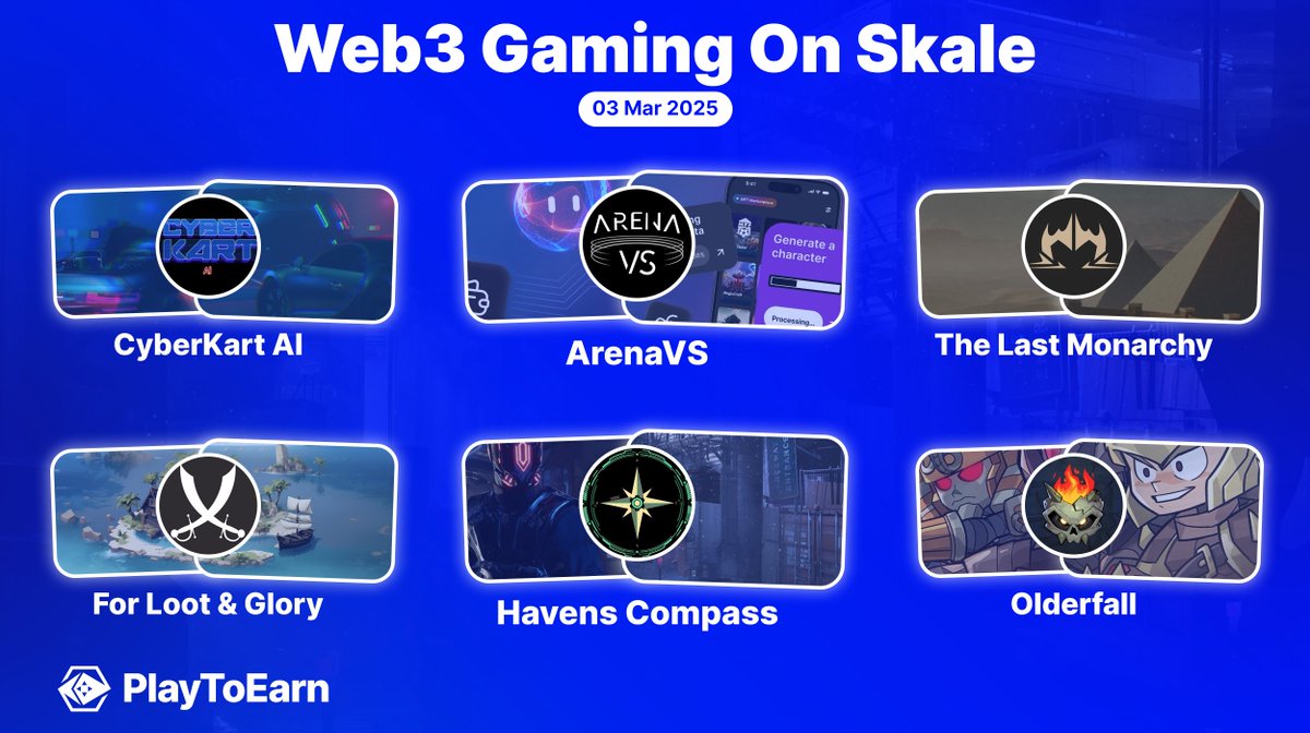 PlayToEarn (@playtoearn) on Twitter photo The <a href="/SkaleNetwork/">SKALE</a> is a gas-free invisible blockchain with limitlessly scalableโ๏ธ๐จ
A reason why its gaining momentum as a hub for incredible web3 gaming projects to build on
๐<a href="/Arenaweb3/">ArenaVS</a>
๐<a href="/HavensCompass/">Haven's Compass</a>
๐<a href="/thelastmonarchy/">The Last Monarchy</a>
๐<a href="/The_CyberKart/">CyberKart-Ai</a>
๐<a href="/Olderfall/">Olderfall</a>
๐<a href="/ForLootAndGlory/">For Loot And Glory ๐ดโโ ๏ธ</a> The <a href="/SkaleNetwork/">SKALE</a> is a gas-free invisible blockchain with limitlessly scalableโ๏ธ๐จ
A reason why its gaining momentum as a hub for incredible web3 gaming projects to build on
๐<a href="/Arenaweb3/">ArenaVS</a>
๐<a href="/HavensCompass/">Haven's Compass</a>
๐<a href="/thelastmonarchy/">The Last Monarchy</a>
๐<a href="/The_CyberKart/">CyberKart-Ai</a>
๐<a href="/Olderfall/">Olderfall</a>
๐<a href="/ForLootAndGlory/">For Loot And Glory ๐ดโโ ๏ธ</a>