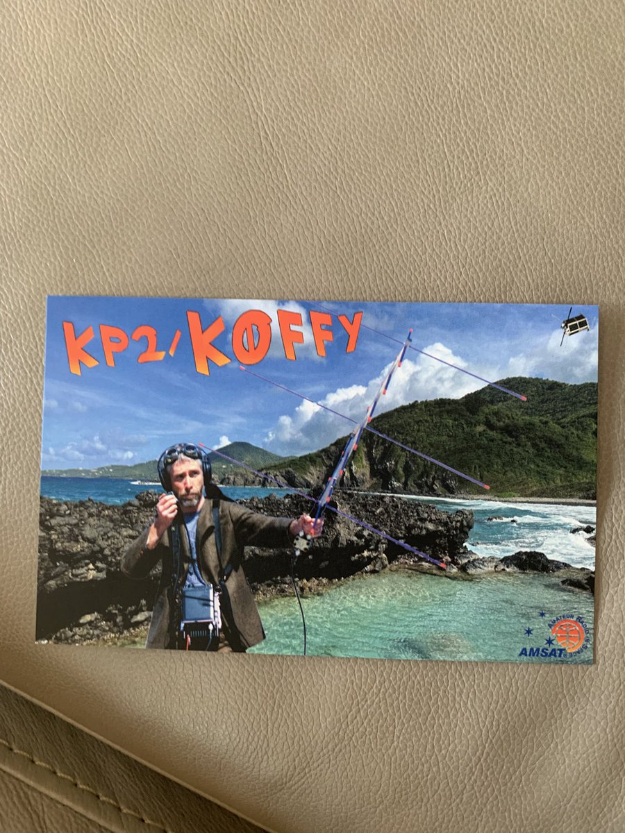 Mail call:  Thanks Adam <a href="/K0FFY_Radio/">Adam K0FFY ☕️</a> for the amazing activation of /KP2.  Appreciate the QSL card.  That rocky beach looks familiar. 😀