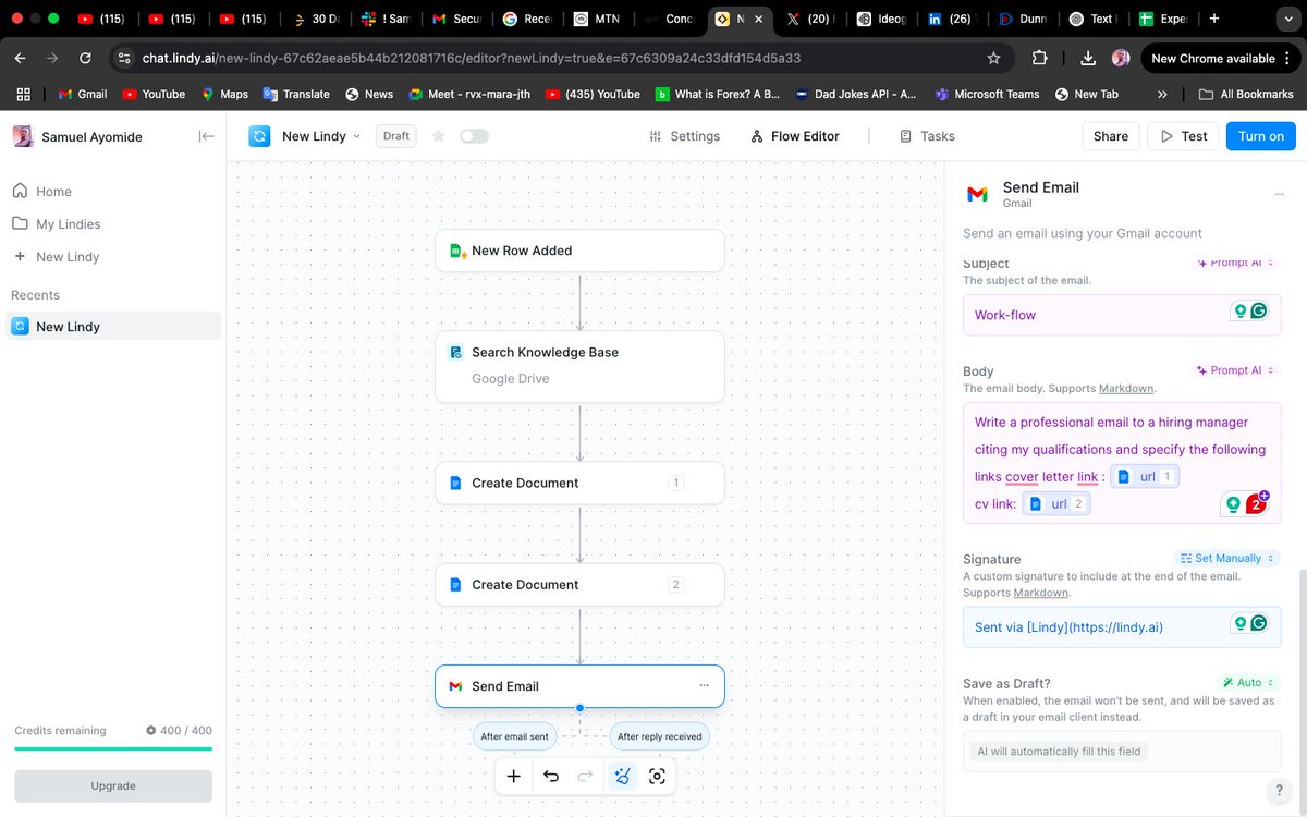 MidetechSoln's tweet image. Using Lindy.com to create work-flow