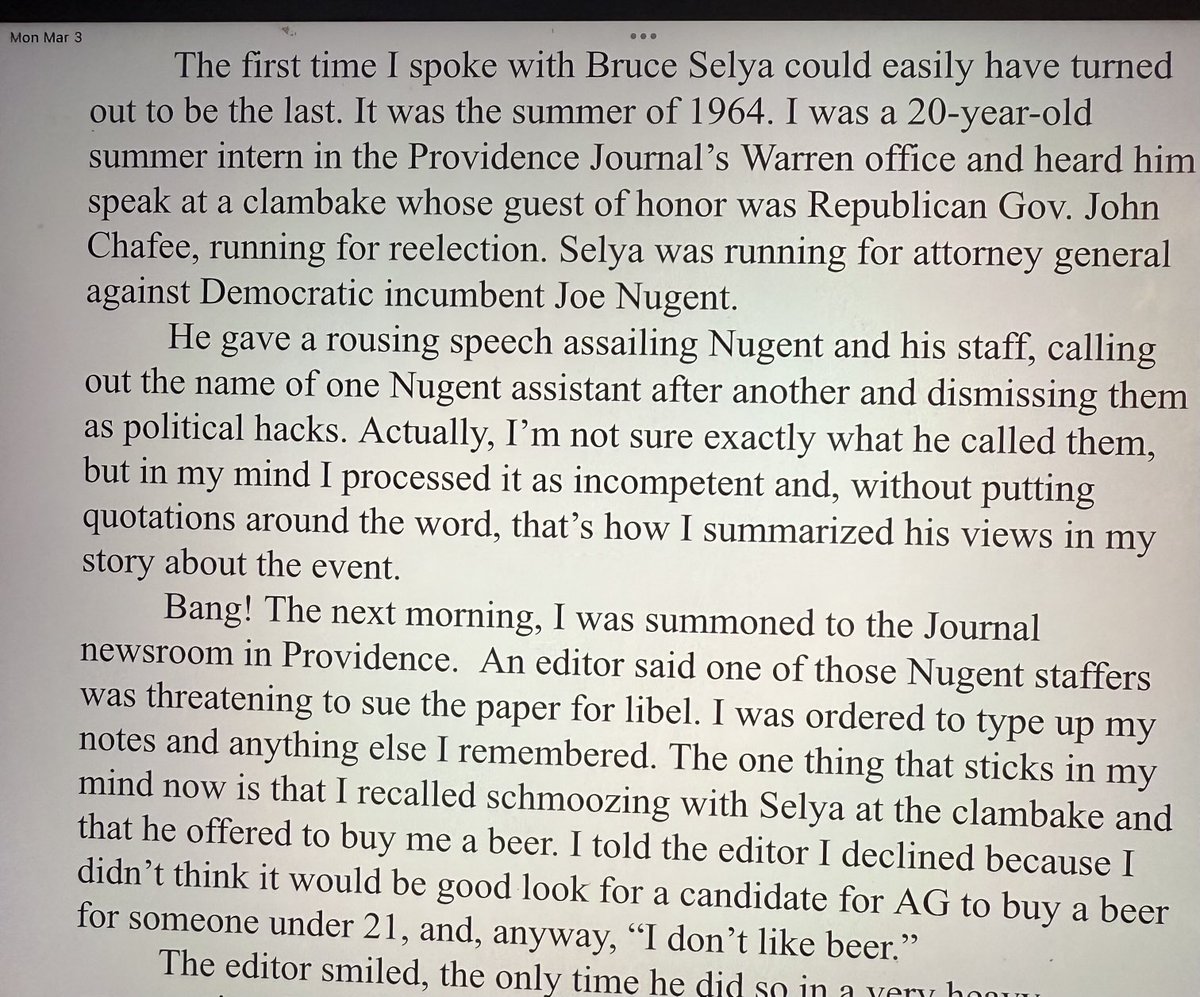 mcbakst's tweet photo. I wrote this reminiscence of the late Appeals Court Judge Bruce M. Selya for Ted Nesi’s “Nesi’s Notes.” https://t.co/Fheb3qv8El