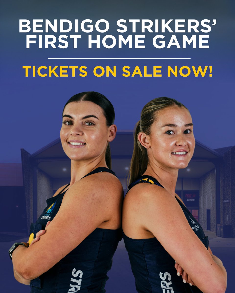 TICKETS ON SALE NOW🏐
The @bendigostrikers_netball are back for 2025, with their first home game here on Sunday March 16!
Visit loom.ly/O_Lknn0 to grab yours, and we'll see you there 👀