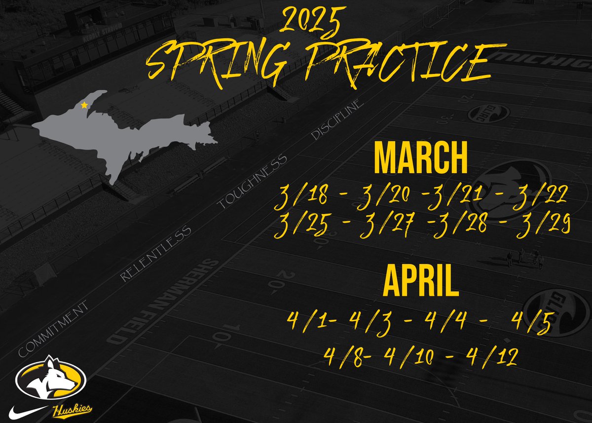 Spring Practice is right around the corner!  Come watch <a href="/MTUFB/">Michigan Tech Football</a>!