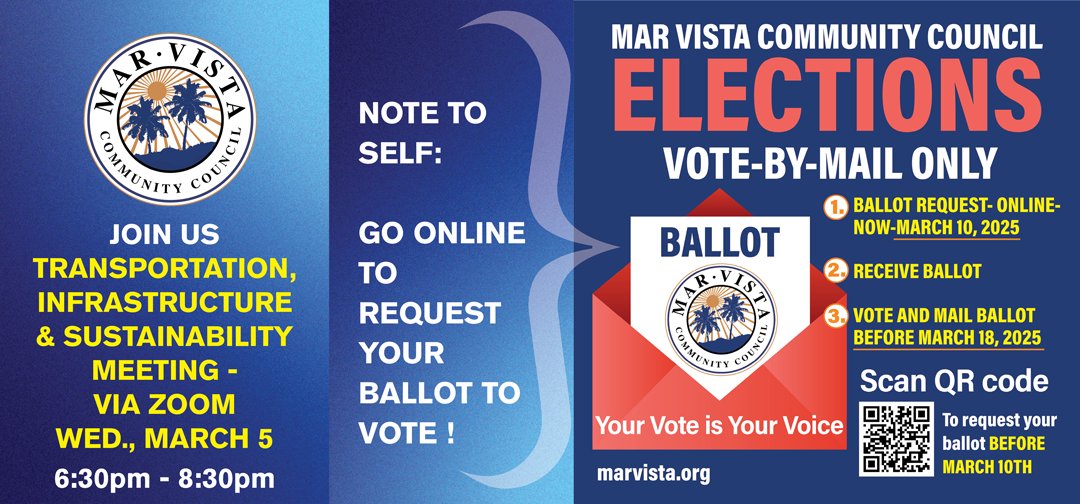 JOIN OUR TRANSPORTATION MEETING and Don't forget to Apply for your Election Ballot. This is the last week to apply! - mailchi.mp/marvista/rezon…
