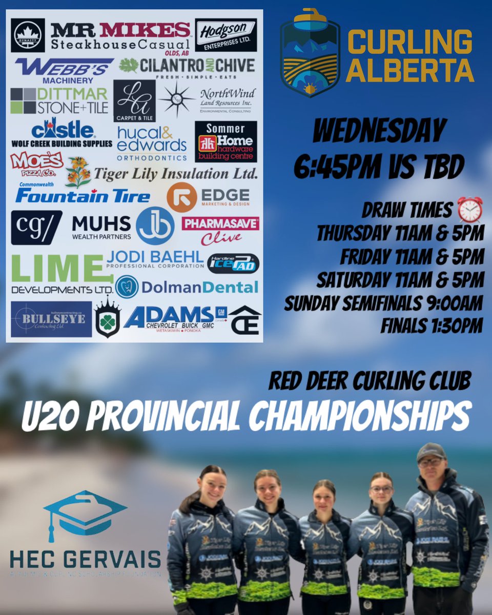 Team DeSchiffart π¨π¦ (@deschiffartteam) on Twitter photo U20 Provincials start this week in Red Deer! Game one is Wednesday at 6:45pm followed by game two Thursday at 11am. Triple Knockout format with a 13 team field. Letβs GO!!!!
<a href="/CGWM_Muhs/">Markus Muhs</a> U20 Provincials start this week in Red Deer! Game one is Wednesday at 6:45pm followed by game two Thursday at 11am. Triple Knockout format with a 13 team field. Letβs GO!!!!
<a href="/CGWM_Muhs/">Markus Muhs</a>