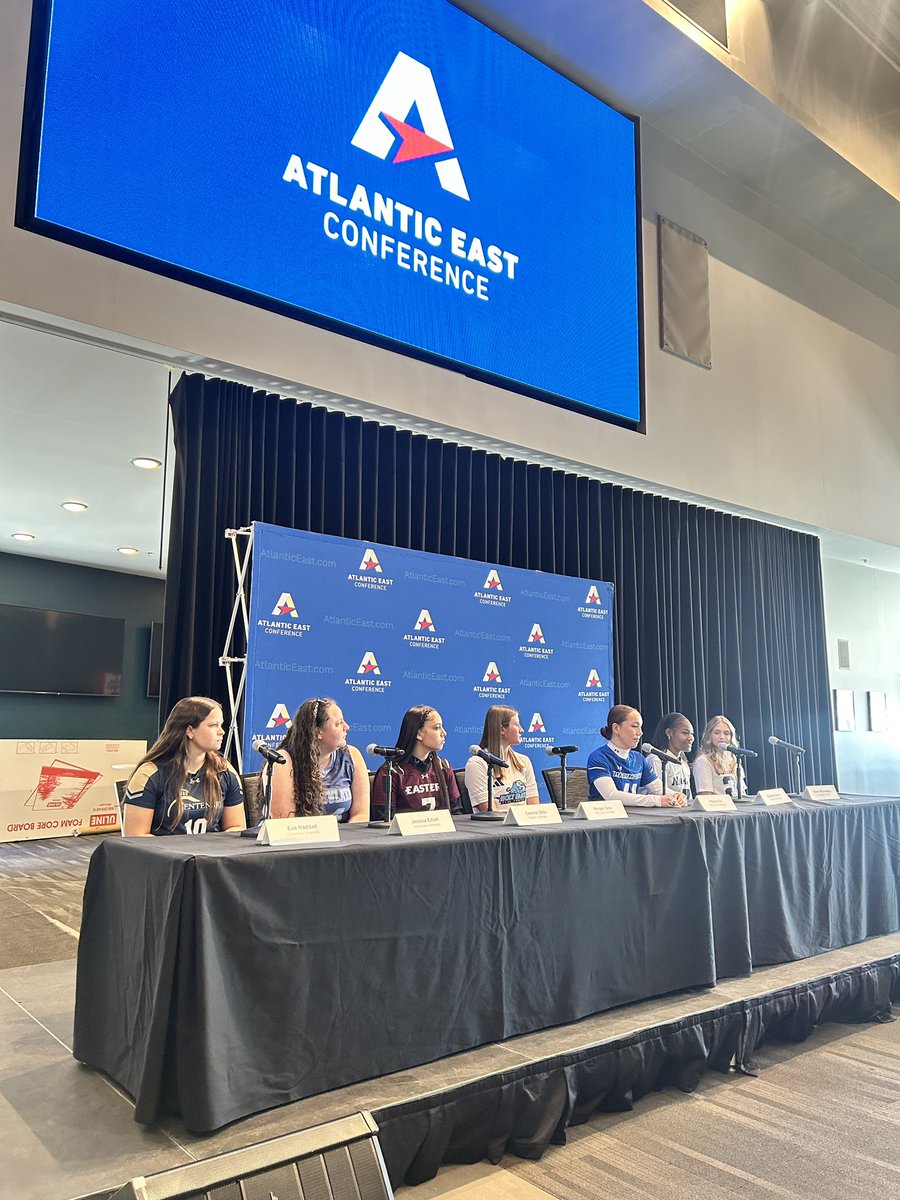 The Atlantic East Conference Media Day at the Eagles Stadium today!

Had two athletes speak on the conference panel about the program and their excitement to play the first game next week on March 14 🦅

#FlyWithUs