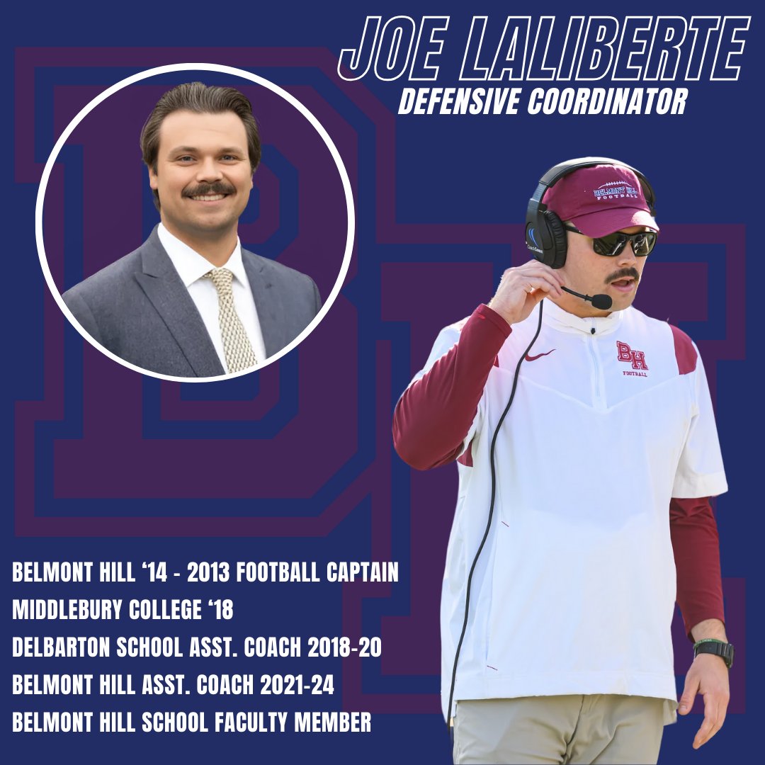 Belmont Hill Football (@belmonthillfb) on Twitter photo Staff Update: Joe LaLiberte '14 has been elevated to Defensive Coordinator. He previously served as our Special Teams Coordinator and DL Coach. Congrats <a href="/CoachLaLib/">Joe LaLiberte</a> Staff Update: Joe LaLiberte '14 has been elevated to Defensive Coordinator. He previously served as our Special Teams Coordinator and DL Coach. Congrats <a href="/CoachLaLib/">Joe LaLiberte</a>