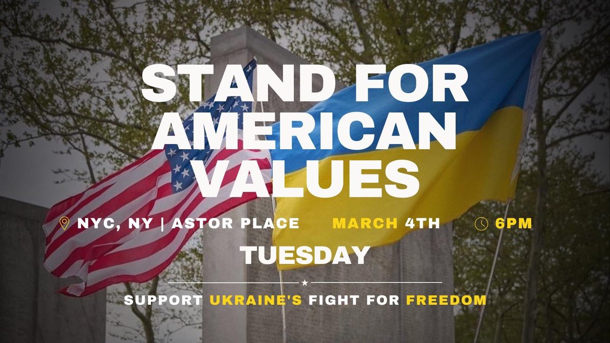 razomforukraine's tweet image. EMERGENCY RALLY IN NYC 📢 Stand for American Values — Stand for Ukraine

As U.S. support for Ukraine hangs in the balance, we are gathering to demand principled leadership and unwavering commitment to freedom. Join Razom and the Ukrainian-American community as we rally for…