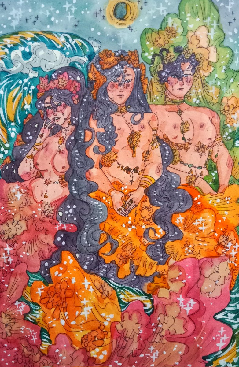 The Triplets 🌕🌊✨✶⋆.˚
#mermaid #art #watercolorpainting #traditionalart #ArtistOnTwitter #ArtistOnX #arttwt #artph #ocart