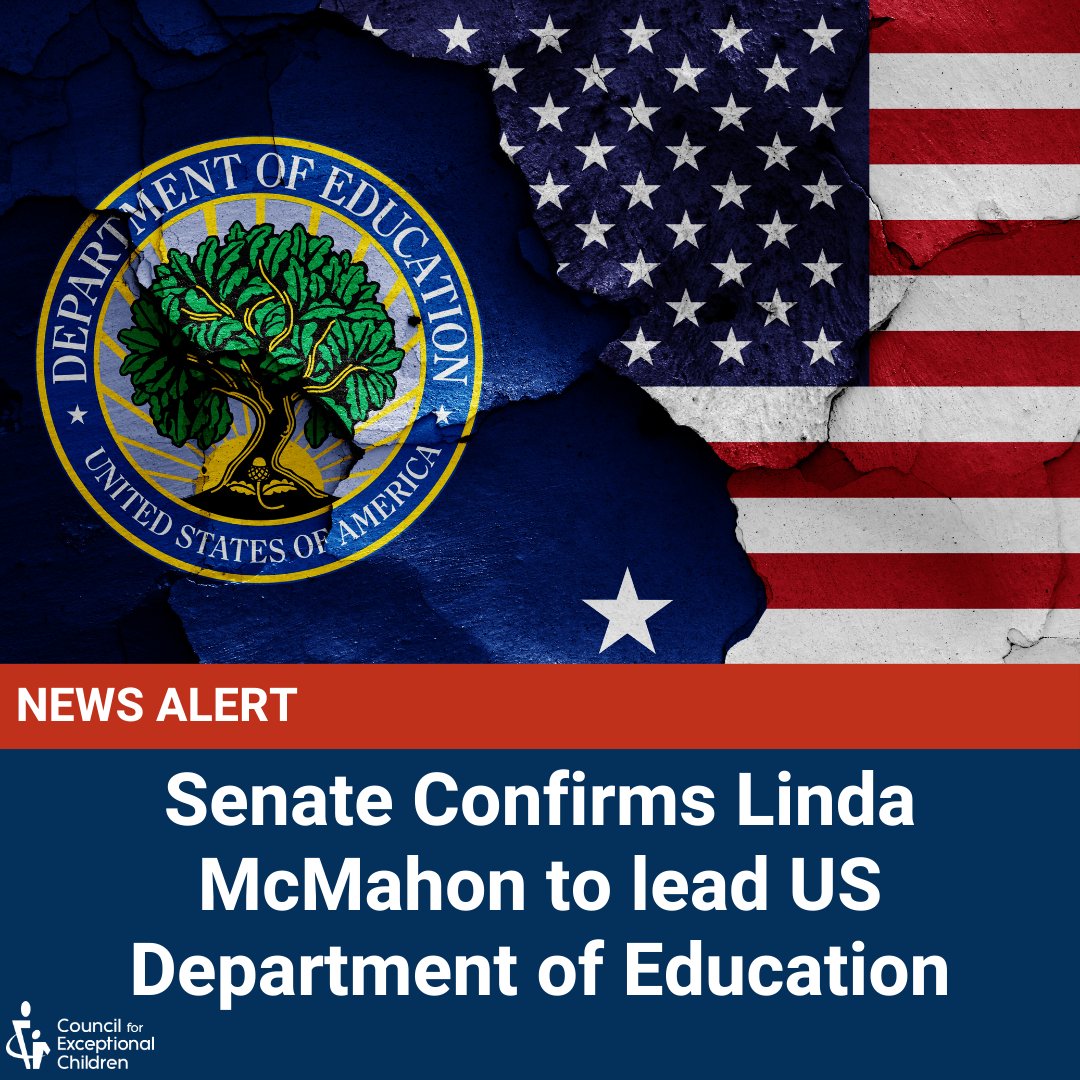 CEC looks forward to working with newly confirmed Secretary McMahon to preserve IDEA at the Department of Education to educate and serve all students. 

exceptionalchildren.org/sites/default/…
