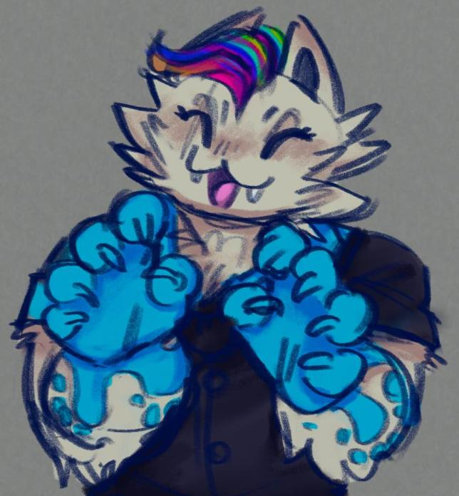 gay hair meowdas doodle for funsies :3