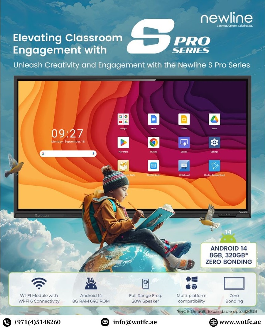 WTC_SYSTEMS_LLC's tweet image. Newline SPRO Series

Experience stunning 4KUHD visuals and immersive multi-touch interaction.
comes in 65&quot; and 75&quot; and 86&quot; Screen sizes.

wotfc.ae

#WOTFC #WTC #WTCSystems #EducationRevolution #DigitalLearning #ClassroomSolutions #VisualBrilliance #TouchTechnology