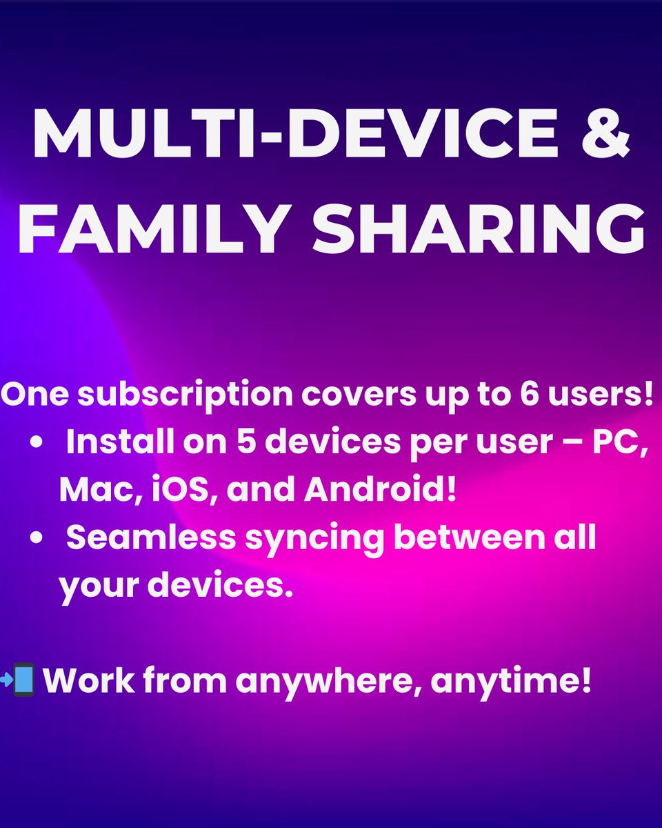prosoftkeys's tweet image. Multi-device deal: 30 devices covered! Share with your family – one sub, endless possibilities. #FamilyTech #DigitalEssentials