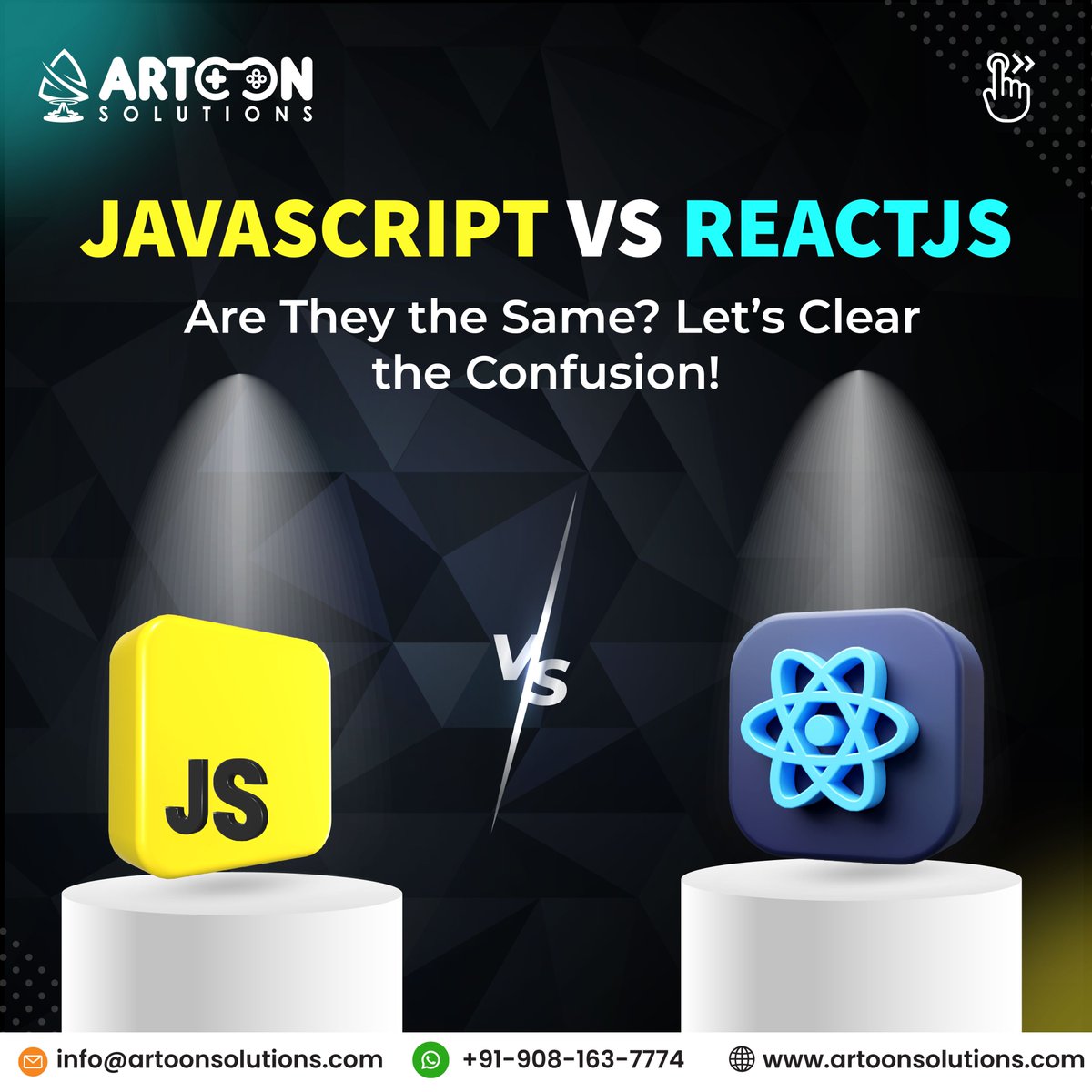 artoonsolutions's tweet image. JavaScript vs React.js – What’s the Difference? Let’s Break It Down!

🔹JavaScript = Brain behind web interactivity 🖥️
🔹React.js = Power tool for building dynamic UIs ⚛️

Which one do you use more often? Let’s discuss in the comments! 👇

#artoonsolutions #frontendvsbackend