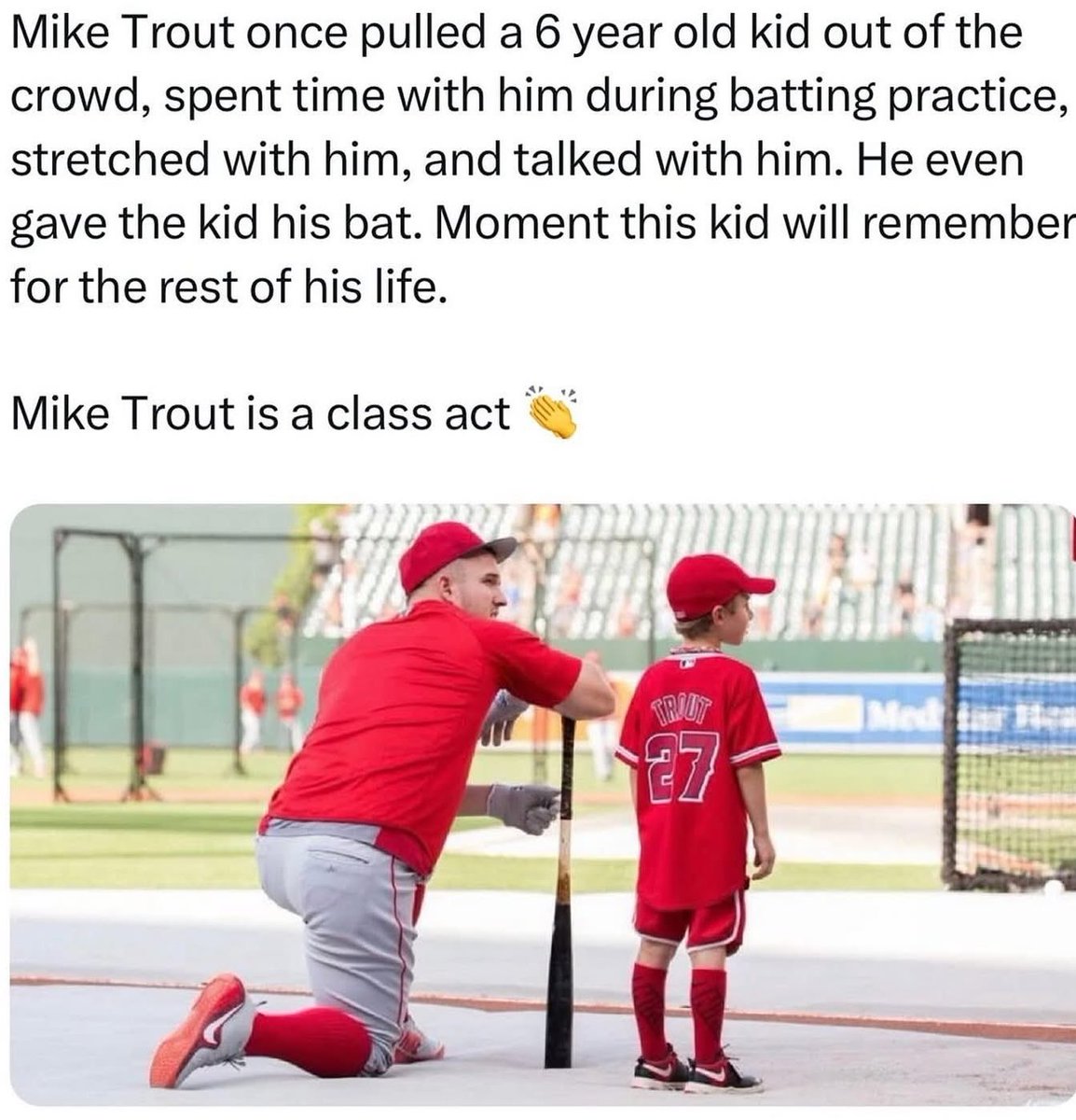 nut_history's tweet image. Mike Trout just became a fan for life because to me, that’s what it’s all about when you’re a professional athlete.
