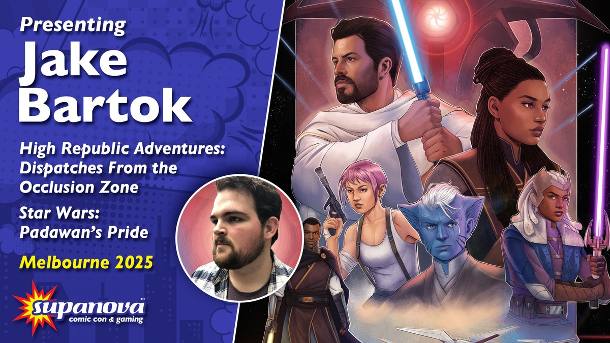 Supanova Comic Con & Gaming 💥 (@supanovaexpo) on Twitter photo The prodigal Padawan <a href="/JR_Bartok/">Jake Bartok🔜SWCJ</a> returns to #Melbnova!
Jake, known for his medieval twist on iconic Star Wars characters, has illustrated for IDW, Dark Horse, Ubisoft and more, including the Audible original Padawan's Pride! supa.fans/JBartok The prodigal Padawan <a href="/JR_Bartok/">Jake Bartok🔜SWCJ</a> returns to #Melbnova!
Jake, known for his medieval twist on iconic Star Wars characters, has illustrated for IDW, Dark Horse, Ubisoft and more, including the Audible original Padawan's Pride! supa.fans/JBartok