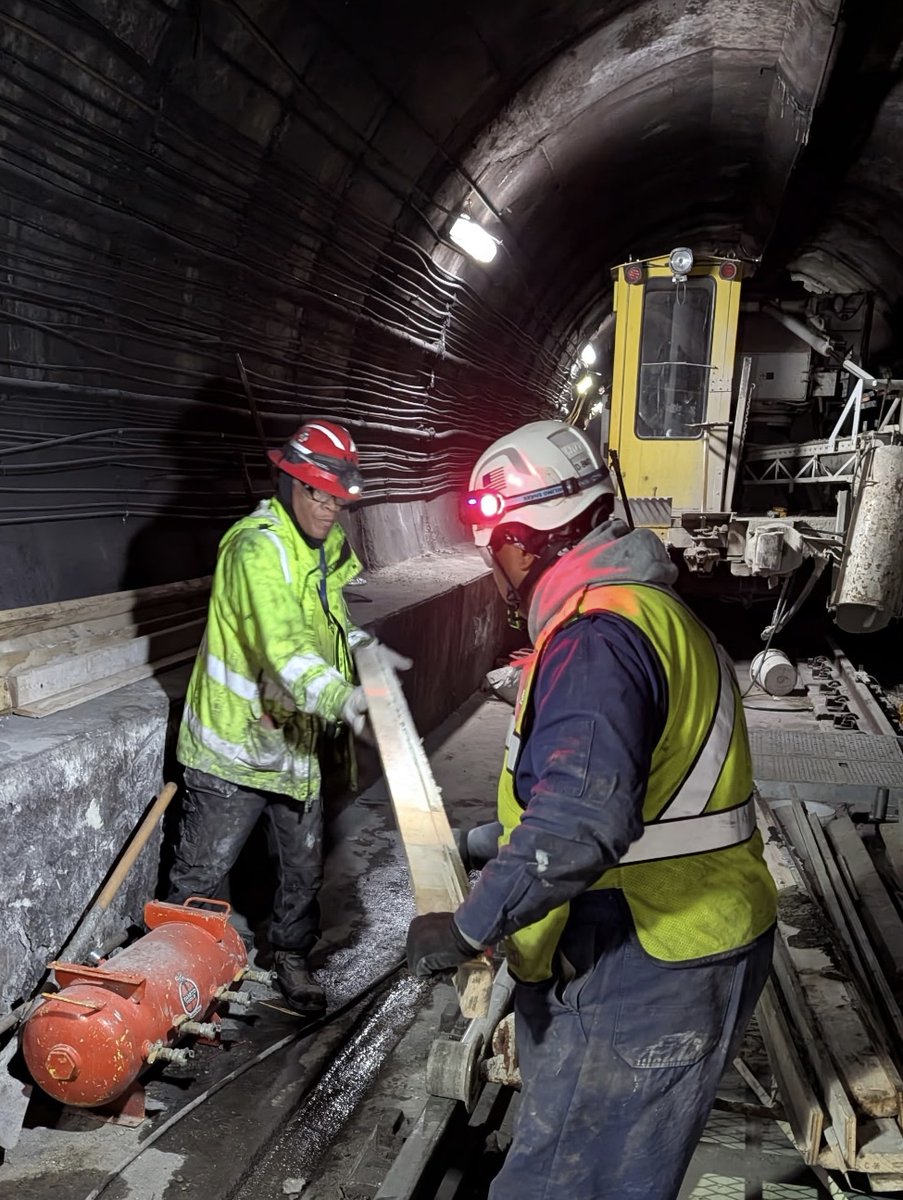 wmata's tweet photo. #YourMetro team completed track work on the Blue, Orange, &amp; Silver lines between Foggy Bottom &amp; McPherson Sq. Here, crews removed old forms &amp; applied concrete evenly with hand tools. Regular maintenance provides a long-term solution for maintaining the integrity of our system. https://t.co/VHYmhLeLLo