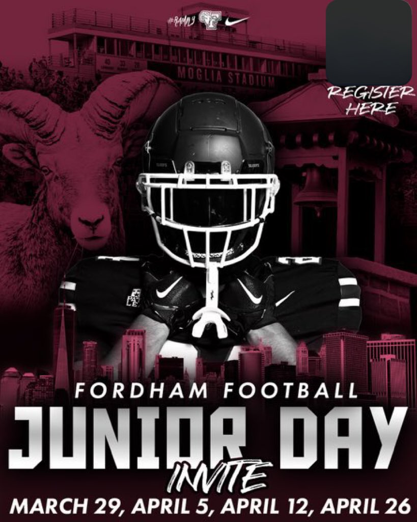 Anthony Eakin (@anteakin2026) on Twitter photo Can’t wait to attend <a href="/FORDHAMFOOTBALL/">Fordham Football</a> Jr Day/Spring game on April 26th!!! Big thanks to coach @Ryagreenhagen1 for the invite!!
<a href="/CoachBongi/">Michael Bongivengo</a> #win Can’t wait to attend <a href="/FORDHAMFOOTBALL/">Fordham Football</a> Jr Day/Spring game on April 26th!!! Big thanks to coach @Ryagreenhagen1 for the invite!!
<a href="/CoachBongi/">Michael Bongivengo</a> #win