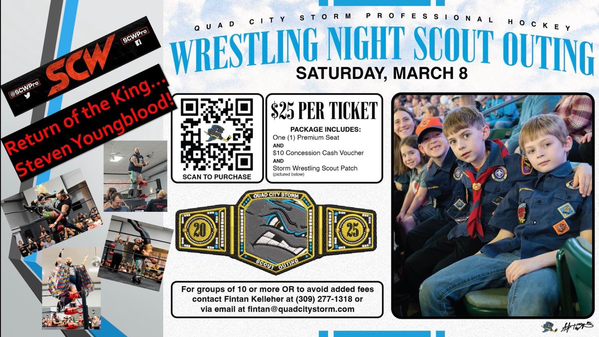 SCWPro (@scwpro) on Twitter photo 🚨 BREAKING NEWS 🚨
Making his return to SCWPro to compete in a 10-man Battle Royal signed for our event with the <a href="/QuadCityStorm/">Quad City Storm</a> this Saturday:
SCWPro Hall of Famer, <a href="/KingOfScW/">King Steven Youngblood</a>!
Steven Youngblood is back in action & you can see him for FREE following the hockey game! #WWERaw 🚨 BREAKING NEWS 🚨
Making his return to SCWPro to compete in a 10-man Battle Royal signed for our event with the <a href="/QuadCityStorm/">Quad City Storm</a> this Saturday:
SCWPro Hall of Famer, <a href="/KingOfScW/">King Steven Youngblood</a>!
Steven Youngblood is back in action & you can see him for FREE following the hockey game! #WWERaw