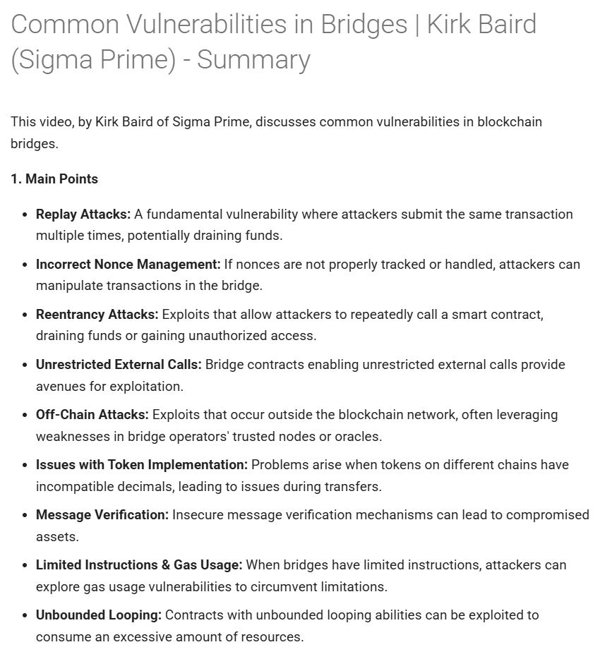 Common Vulnerabilities in Bridges by <a href="/kirkthebaird/">Kirk Baird</a>  (<a href="/sigp_io/">Sigma Prime</a>)

From DSS2024 Notes kupiasec.github.io/dss-2024/