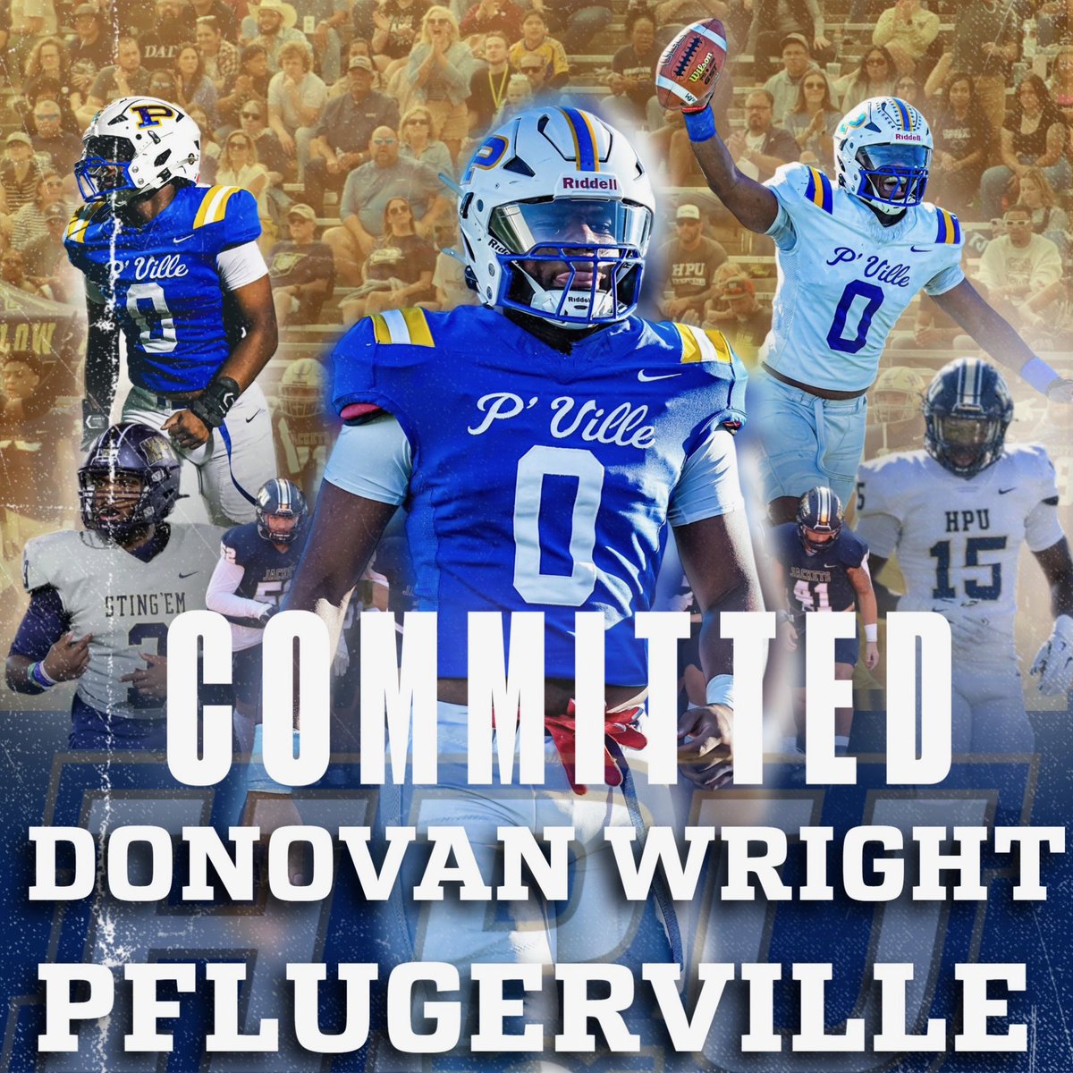 Donovan Wright (@donovan49604494) on Twitter photo #AGTG After great conversations with <a href="/CoachKnapczyk/">Hunter Knapczyk</a>, i am proud to announce i am 10000% committed to <a href="/HPUFootball/">Howard Payne University Football</a>, I want to thank God, my parents, and my coaches for helping me to become the man I am today! #StingEm
<a href="/PF_HighFootball/">Pflugerville High School Football</a> <a href="/PHSCoachTaylor/">Charles Taylor</a> <a href="/The_QuincyD/">☆ Coach Dunn, M.Ed ☆</a> <a href="/PfISDAthletics/">PfISD Athletics</a> #AGTG After great conversations with <a href="/CoachKnapczyk/">Hunter Knapczyk</a>, i am proud to announce i am 10000% committed to <a href="/HPUFootball/">Howard Payne University Football</a>, I want to thank God, my parents, and my coaches for helping me to become the man I am today! #StingEm
<a href="/PF_HighFootball/">Pflugerville High School Football</a> <a href="/PHSCoachTaylor/">Charles Taylor</a> <a href="/The_QuincyD/">☆ Coach Dunn, M.Ed ☆</a> <a href="/PfISDAthletics/">PfISD Athletics</a>