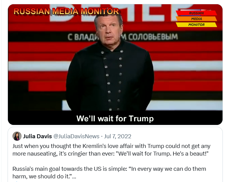 Don't think for a second that aid to Ukraine was stopped because Zelensky didn't wear a suit or disputed Vance's "stories" that likely originated with Russia-funded bloggers. Trump was going to do this all along, and the Russians knew it. "Trump is ours" remains their motto.