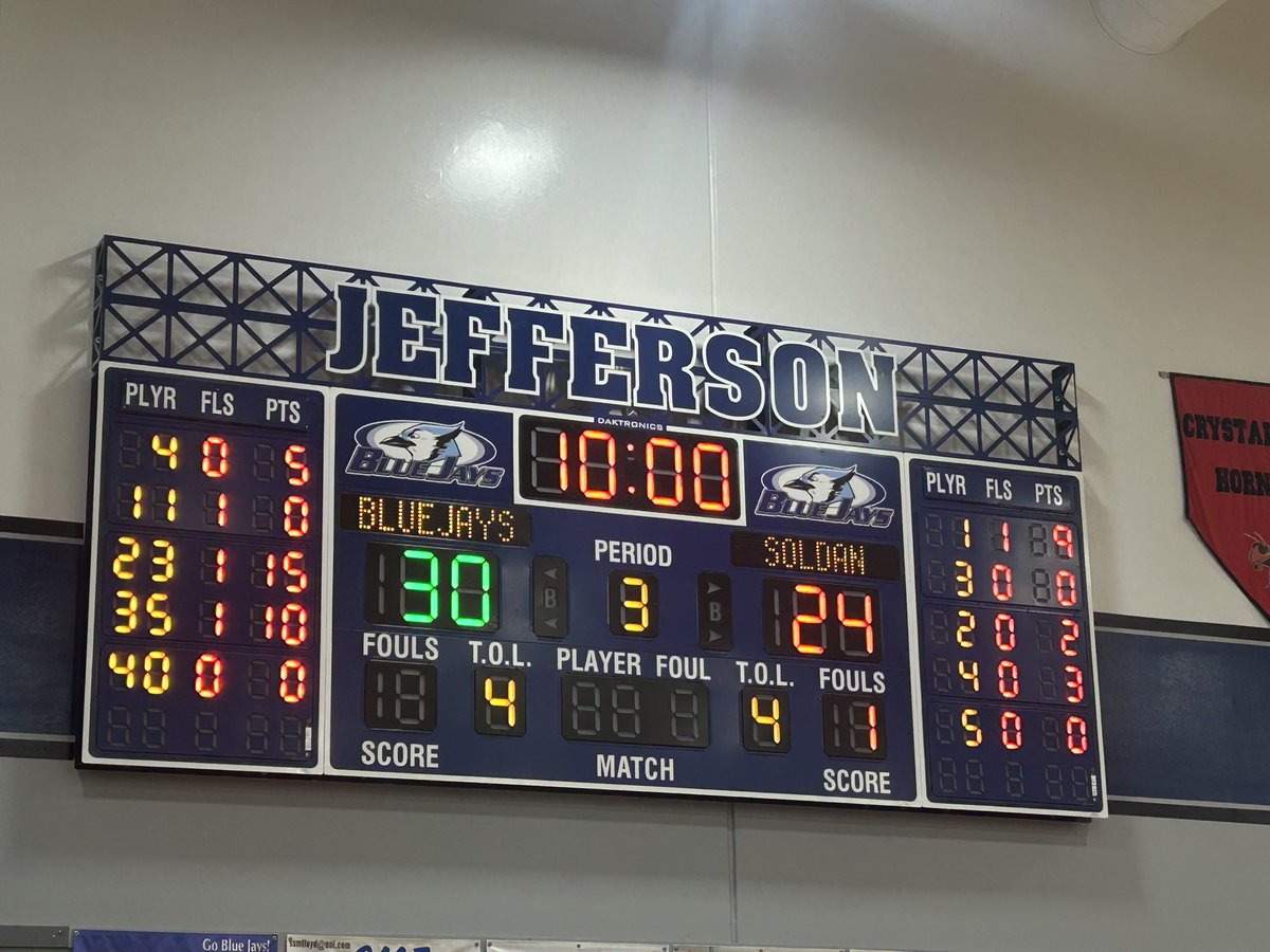 R7 Activities (@r7activities) on Twitter photo SECTIONAL Class 3 BBB: Jefferson v Soldan
At the Half:
JHS 30
SHS 24
Keep working BLUEJAYS!!
<a href="/STLhssports/">STLhighschoolsports</a> <a href="/LiveStreamSTL/">Live Stream STL</a> <a href="/MyMoInfoSports/">KTJJ/KREI Sports</a> <a href="/myleaderpaper/">Leader Publications</a> <a href="/KFMOsportsBB/">KFMO Sports</a> <a href="/PrepHoopsMO/">Prep Hoops Missouri</a> <a href="/ShowMeMO_Sports/">All_MO_Sports</a> <a href="/scoreboardguy/">SCOREBOARD GUY</a> <a href="/MSHSAAOrg/">MSHSAA</a> SECTIONAL Class 3 BBB: Jefferson v Soldan
At the Half:
JHS 30
SHS 24
Keep working BLUEJAYS!!
<a href="/STLhssports/">STLhighschoolsports</a> <a href="/LiveStreamSTL/">Live Stream STL</a> <a href="/MyMoInfoSports/">KTJJ/KREI Sports</a> <a href="/myleaderpaper/">Leader Publications</a> <a href="/KFMOsportsBB/">KFMO Sports</a> <a href="/PrepHoopsMO/">Prep Hoops Missouri</a> <a href="/ShowMeMO_Sports/">All_MO_Sports</a> <a href="/scoreboardguy/">SCOREBOARD GUY</a> <a href="/MSHSAAOrg/">MSHSAA</a>