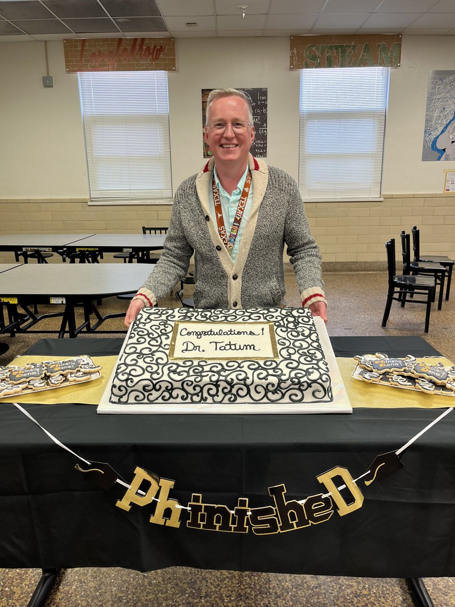 At Longfellow, we embody our Essential #2: Congratulate and uplift others. Celebrated Dr. Tatum for earning his doctoral degree!