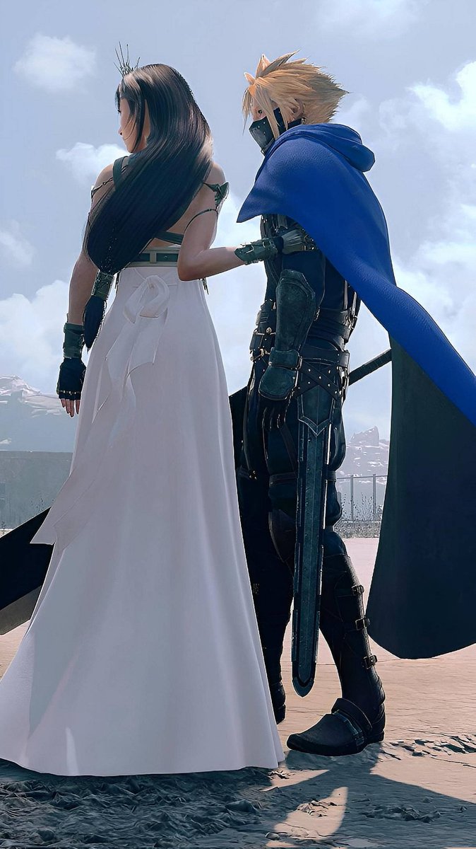 CloudxTifaSS's tweet photo. Closer up screenshot 😊😊 
#Cloti #クラティ #FF7Rmods #FF7R https://t.co/txD8eASaRi