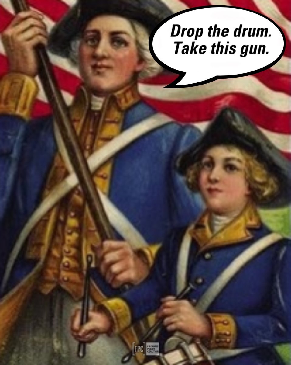gunpolicy's tweet image. The first shots of the Revolutionary War were fired at Lexington and Concord, Massachusetts, and by many aged 18-20.

Without them being armed, things would be very different.
