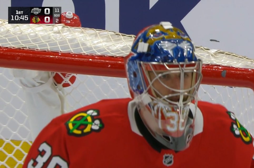 SixPointSports's tweet photo. A warm welcome to Chicago for Spencer Knight…

Yes, that says 11 shots to 2 with 10:45 remaining in the 1st period 🙃 https://t.co/4yteBPLuzJ
