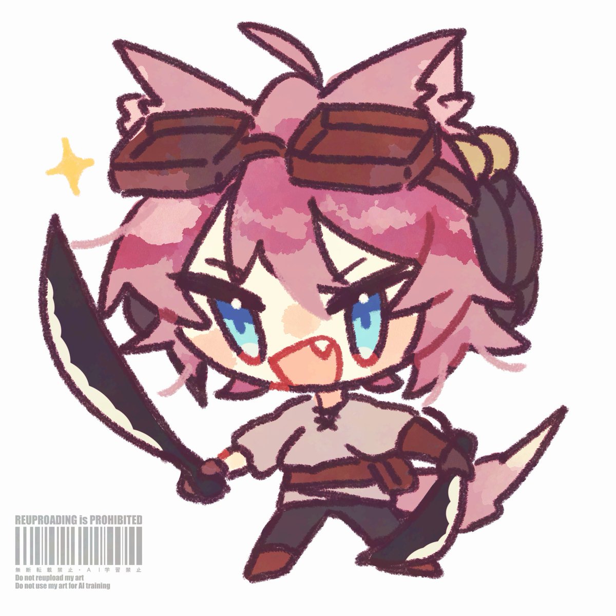 「双剣一緒でちょっとうれしい #神の絵を借るきつね 」|くろねここあ。のイラスト