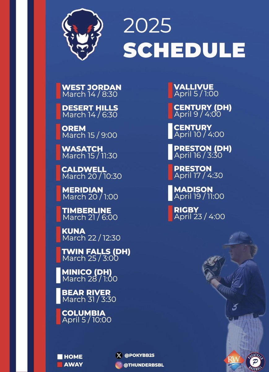 🚨⚾️2025 Schedule⚾️🚨
#IDPreps #DiamondUp 
<a href="/SeanKane182/">Sean Kane</a> <a href="/HINESight_2020/">Kalama Hines</a> <a href="/asteele12000/">Allan Steele</a> <a href="/idahosports/">IdahoSports.com</a> <a href="/E1educador/">Joel Richardson</a>