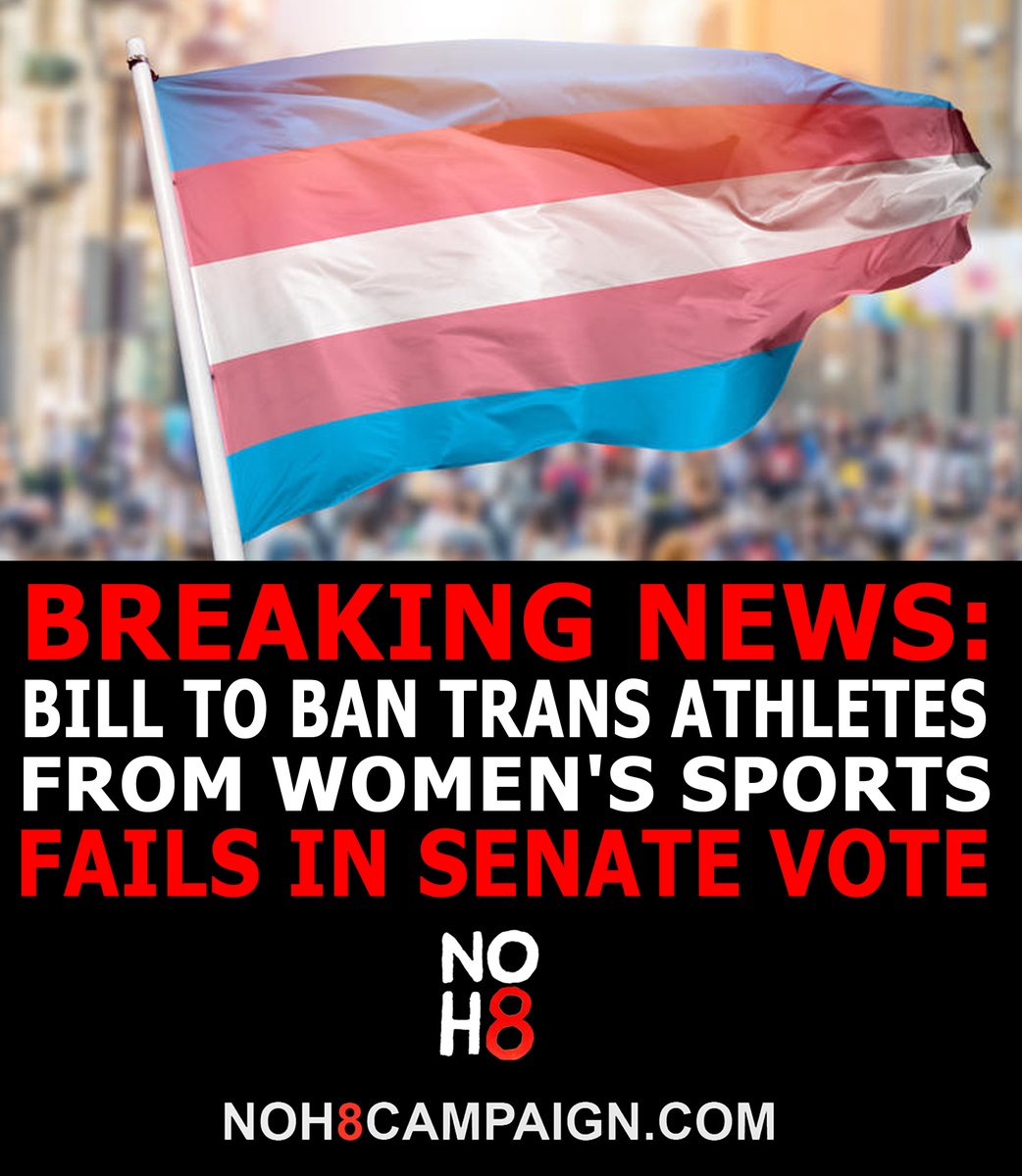 BREAKING: Bill to ban trans athletes from women's sports fails in Senate vote #NOH8