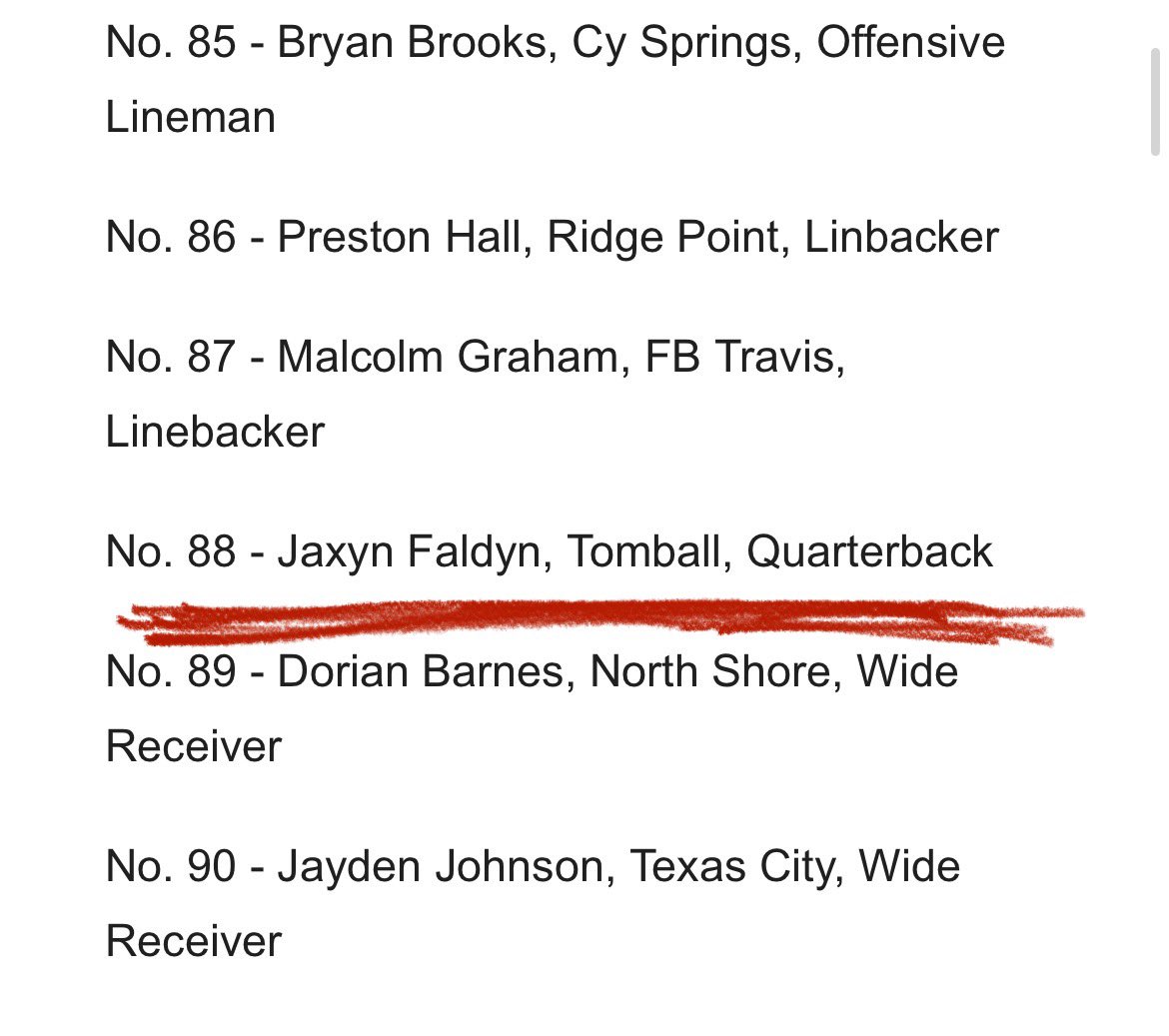 JaxynFaldyn's tweet image. Blessed and thankful to be in the Top 100 Prospects @vypehouston H-Town Class of 2026!!! This is only the beginning. @CoachJShort @handal_dave @FootballTomball #itswhatwedo #FHFT