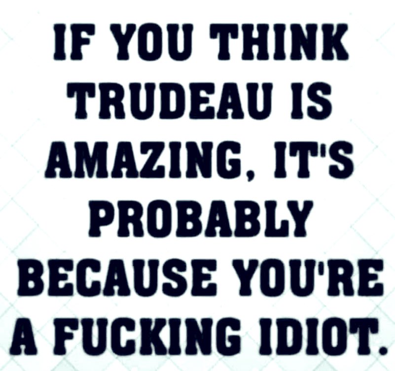 Just wanted to remind Trudeau voters that

you voted for someone who was intent on turning Canada into the train wreck dumpster fire it’s become. 

You voted for an ignorant fool. 

You voted for corruption, scandals, and greed. 

And now, after Trudeau spent 9+ years destroying
