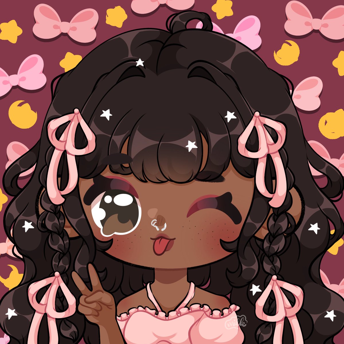 moonchittv's tweet photo. babe wake up, new moonchi pfp and header just dropped 💫
🎨: #milkillustrates #dawkie_ https://t.co/SboZUVzOTj