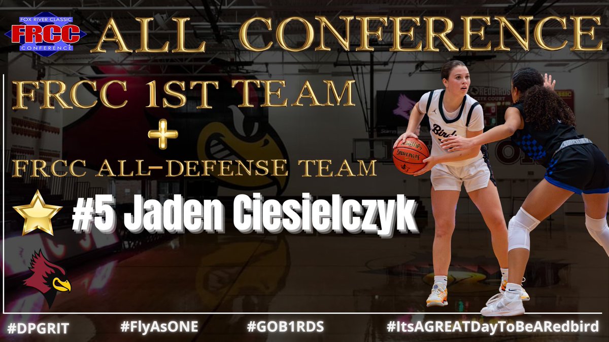 De Pere Girls BBall (@dpgirlsbb) on Twitter photo Congratulations to <a href="/JadenCiesielc5/">Jaden Ciesielczyk</a> in earning 1st Team All-Conference <a href="/frccathletics/">Fox River Classic Conference</a> 👏& being named to the ALL-Defense Team😤#GOB1RDS #FlyAsONE #DPGRIT #DPWAY #TeamFinance #BeWhereYourFeetAre Congratulations to <a href="/JadenCiesielc5/">Jaden Ciesielczyk</a> in earning 1st Team All-Conference <a href="/frccathletics/">Fox River Classic Conference</a> 👏& being named to the ALL-Defense Team😤#GOB1RDS #FlyAsONE #DPGRIT #DPWAY #TeamFinance #BeWhereYourFeetAre